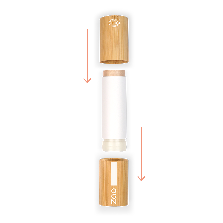 Zao - enlumineur 2 en 1 Shine-up stick 315 beige doré 10g - certifié bio
