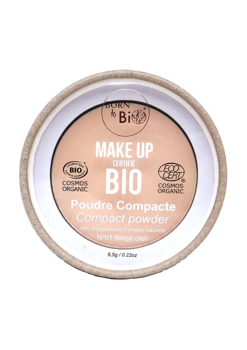 Born to Bio - poudre compacte 01 beige clair 6,5 g - certifié bio