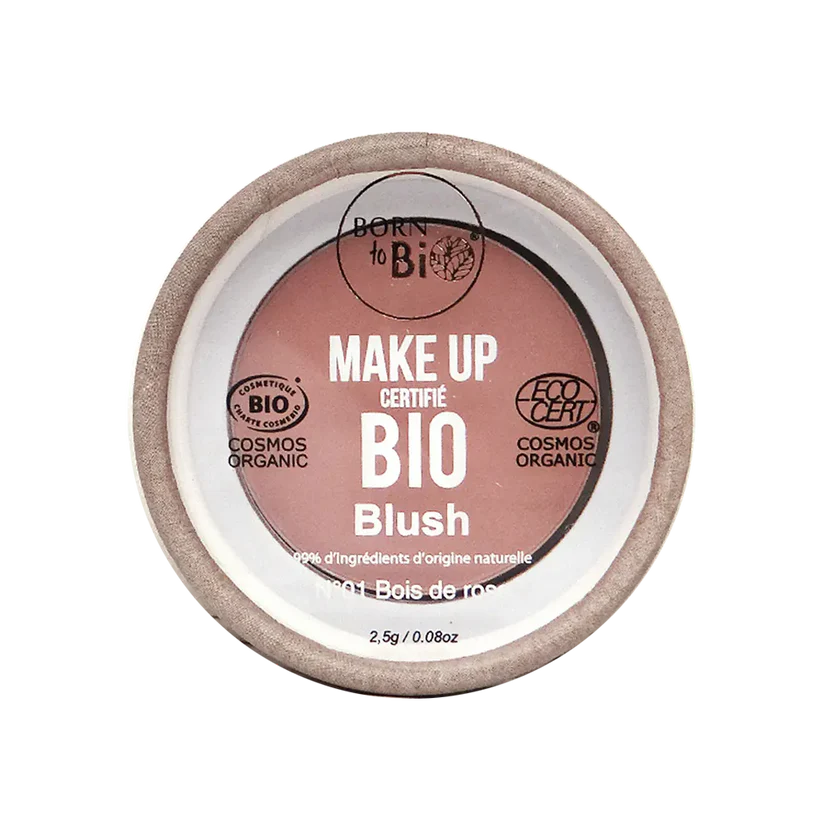 Born to Bio - fard à joues (blush) 01 bois de rose 2,5g - certifié bio