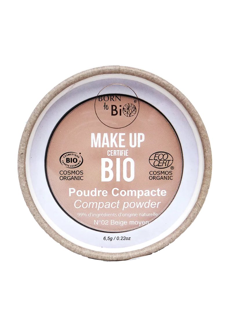 Born to Bio - poudre compacte 02 beige moyen 6,5 g - certifié bio