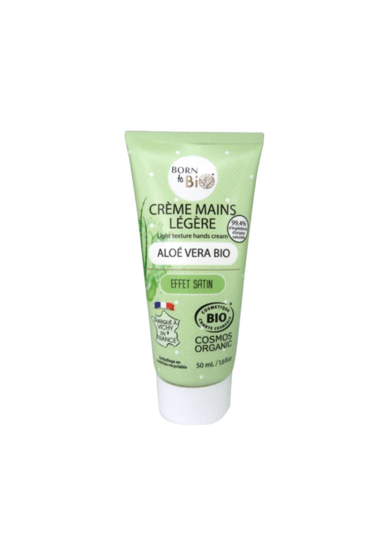 Born to Bio - crème mains légère aloe vera effet satin 50 ml - certifié bio