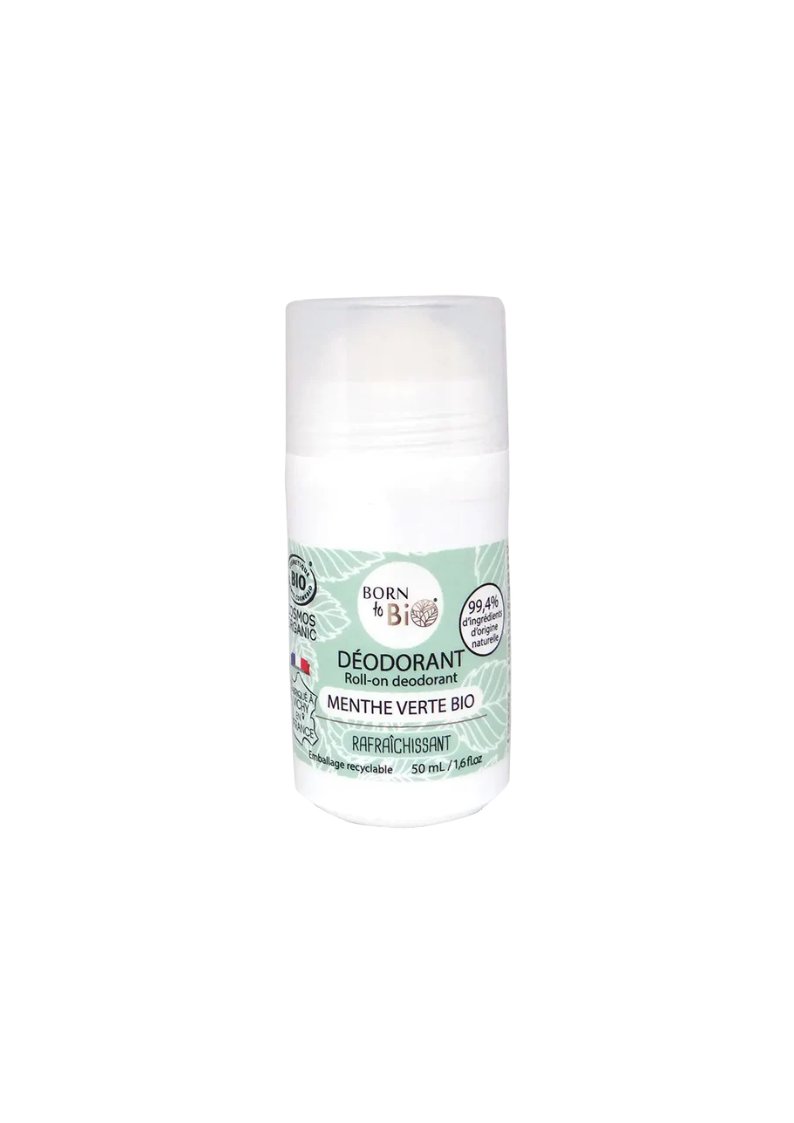 Born to Bio - déodorant roll on menthe verte rafraîchissant 50 ml - certifié bio