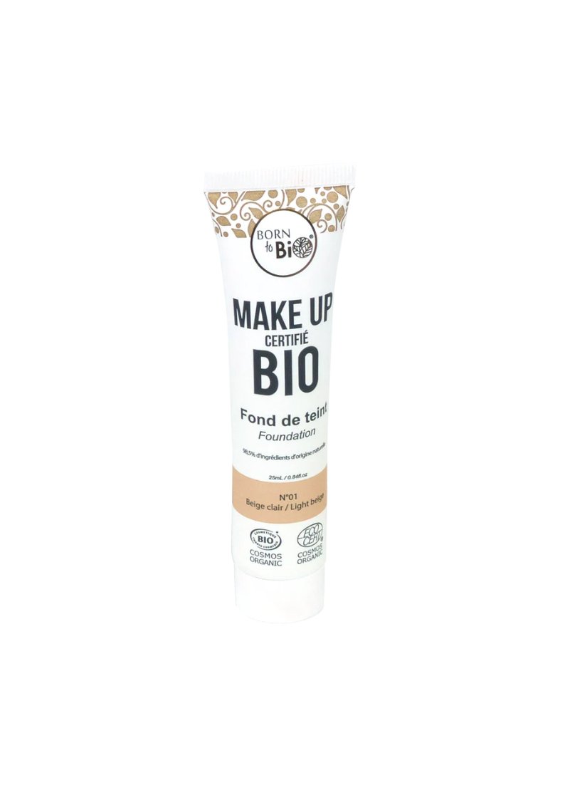 Born to Bio - fond de teint 01 beige clair 25 ml - certifié bio