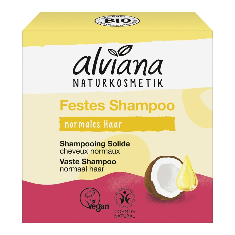 Shampooing solide cheveux normaux noix coco 60g Alviana