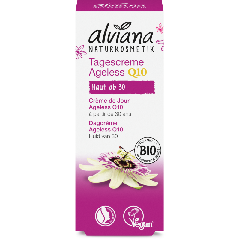 Crème visage jour bio anti âge Q10 30 ml Alviana