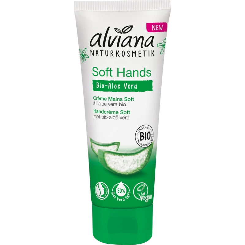 Crème mains Soft Hands aloe vera bio 75ml Alviana