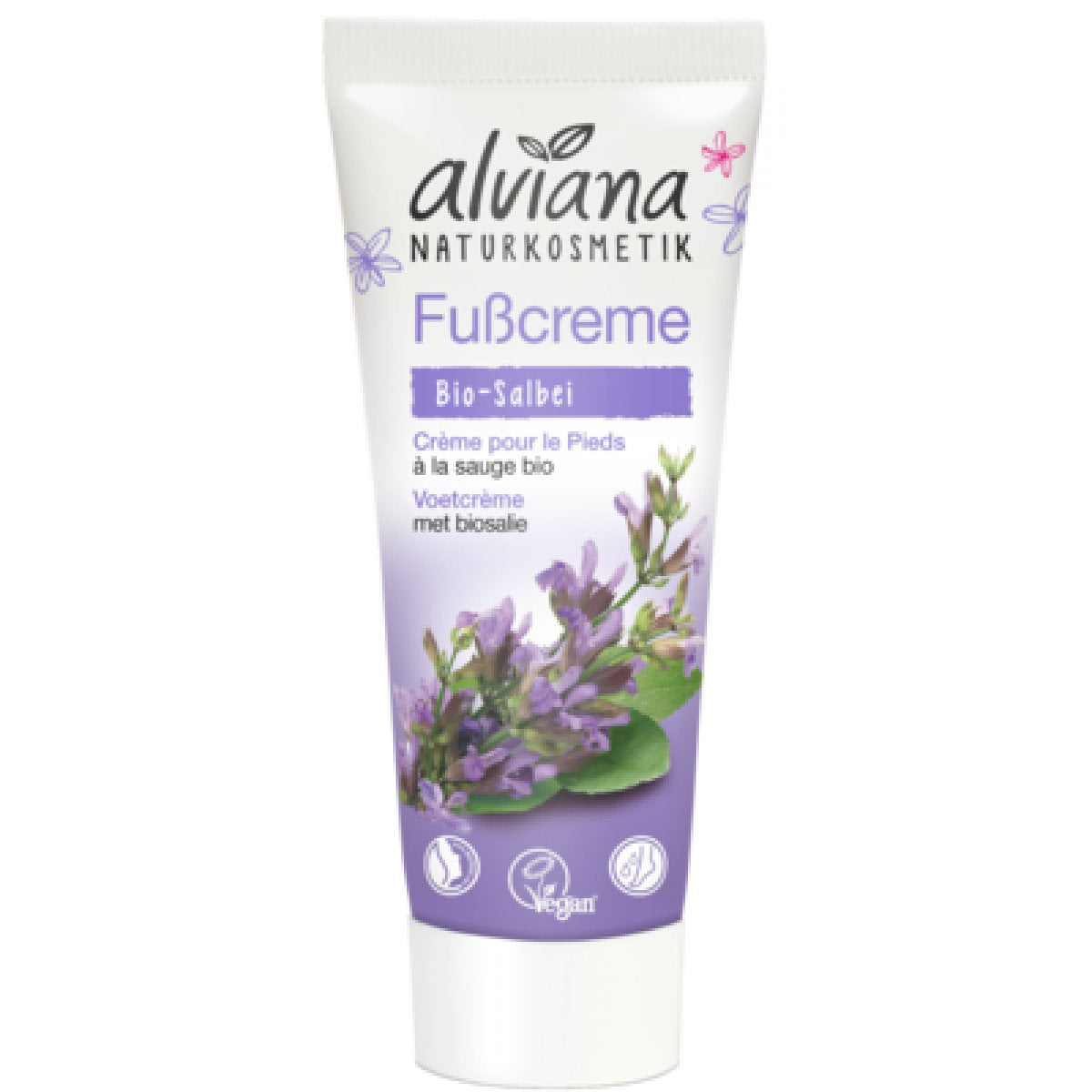 Crème pieds bio à la sauge 75 ml Alviana