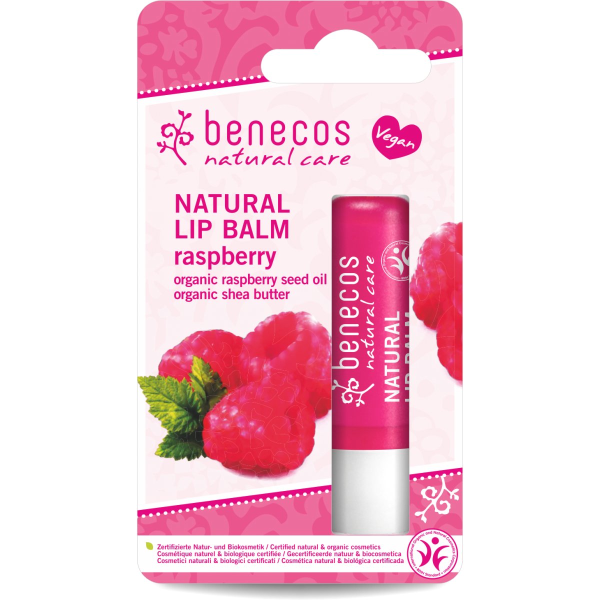 Baume à lèvres bio framboise 4,8g Benecos