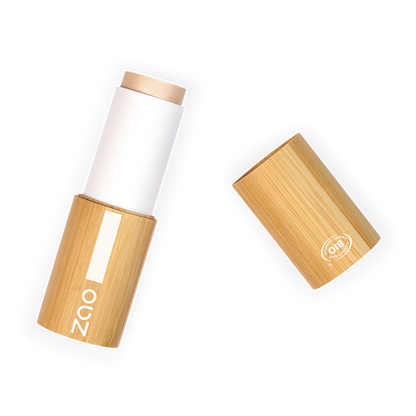 Zao - enlumineur 2 en 1 Shine-up stick 315 beige doré 10g - certifié bio