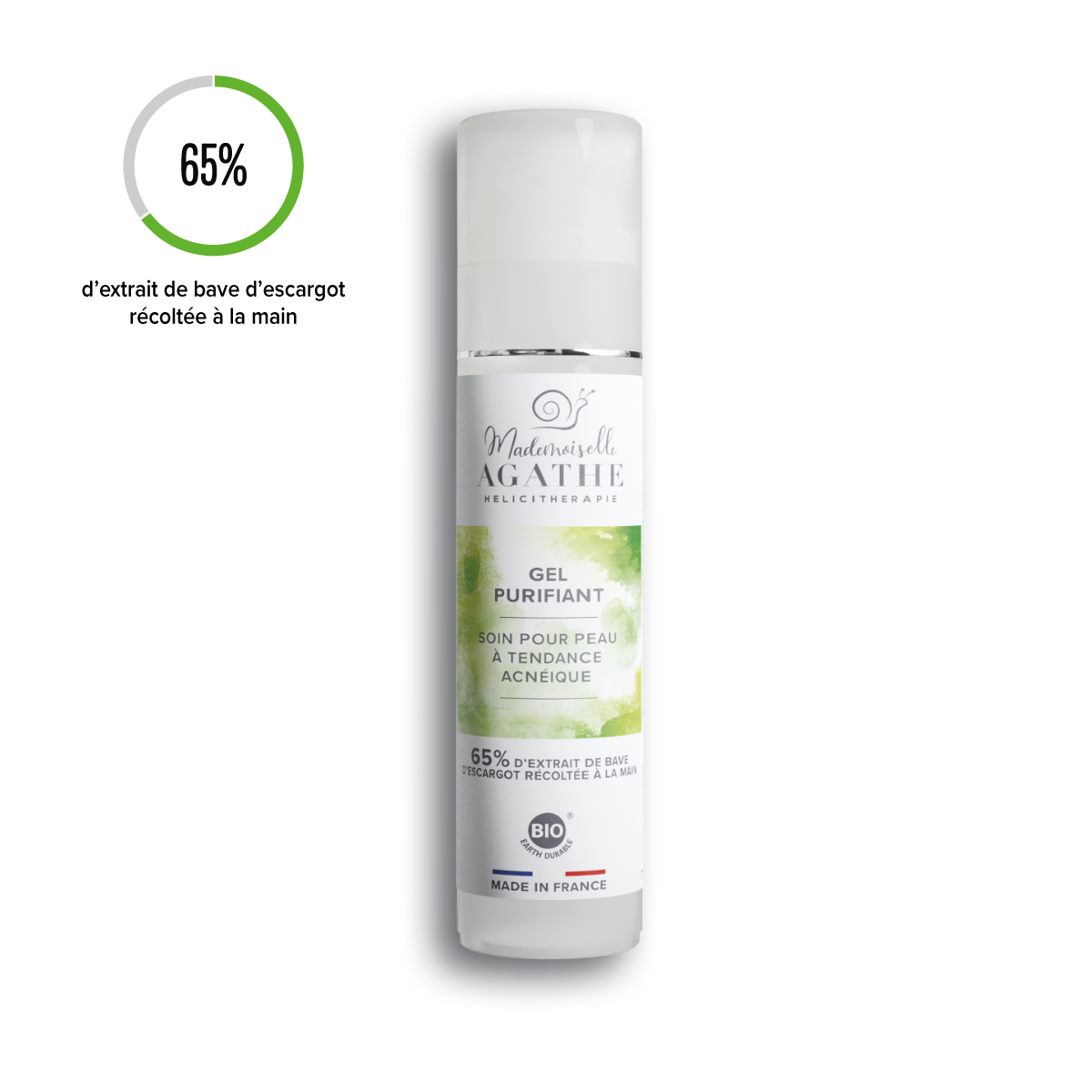 Mademoiselle Agathe - gel purifiant pour peau à tendance acnéique 50 ml - certifié bio