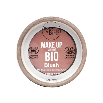 Born to Bio - fard à joues (blush) 01 bois de rose 2,5g - certifié bio