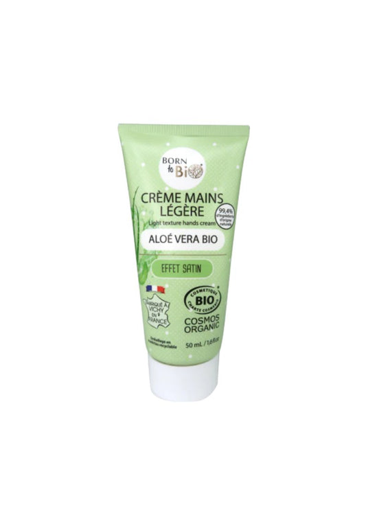 Born to Bio - crème mains légère aloe vera effet satin 50 ml - certifié bio