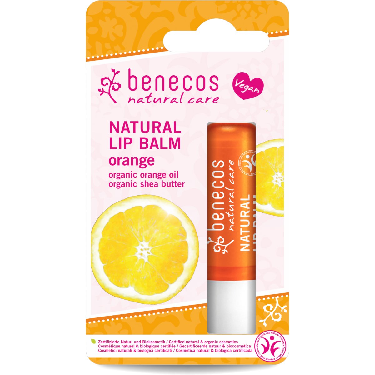 Baume à lèvres bio  orange 4,8g Benecos